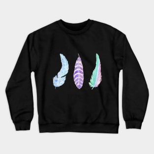 Watercolor feathers pack - set of 3 colorful featrhers Crewneck Sweatshirt